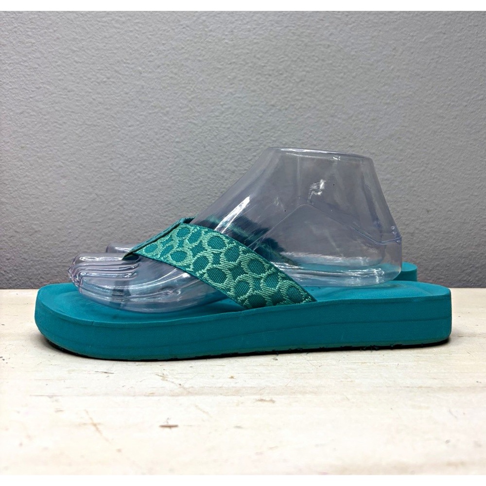 Coach Blue/Green Jessalyn Surf Fiji Thong Sandals Size 8.5